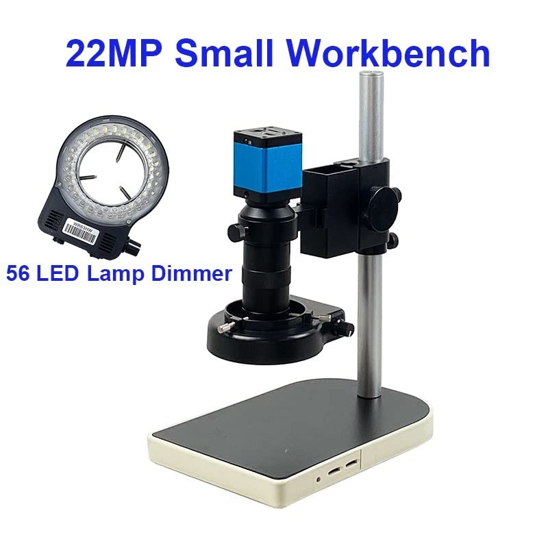Microscope 13MP HDMI 22MP 38MP Microscope Digital Camera Lens 56 LED Light Workbench Stand(3)