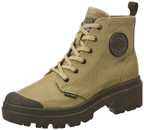 Image of Palladium Women's Pallabase Twill Sneaker, Green, 5 US
