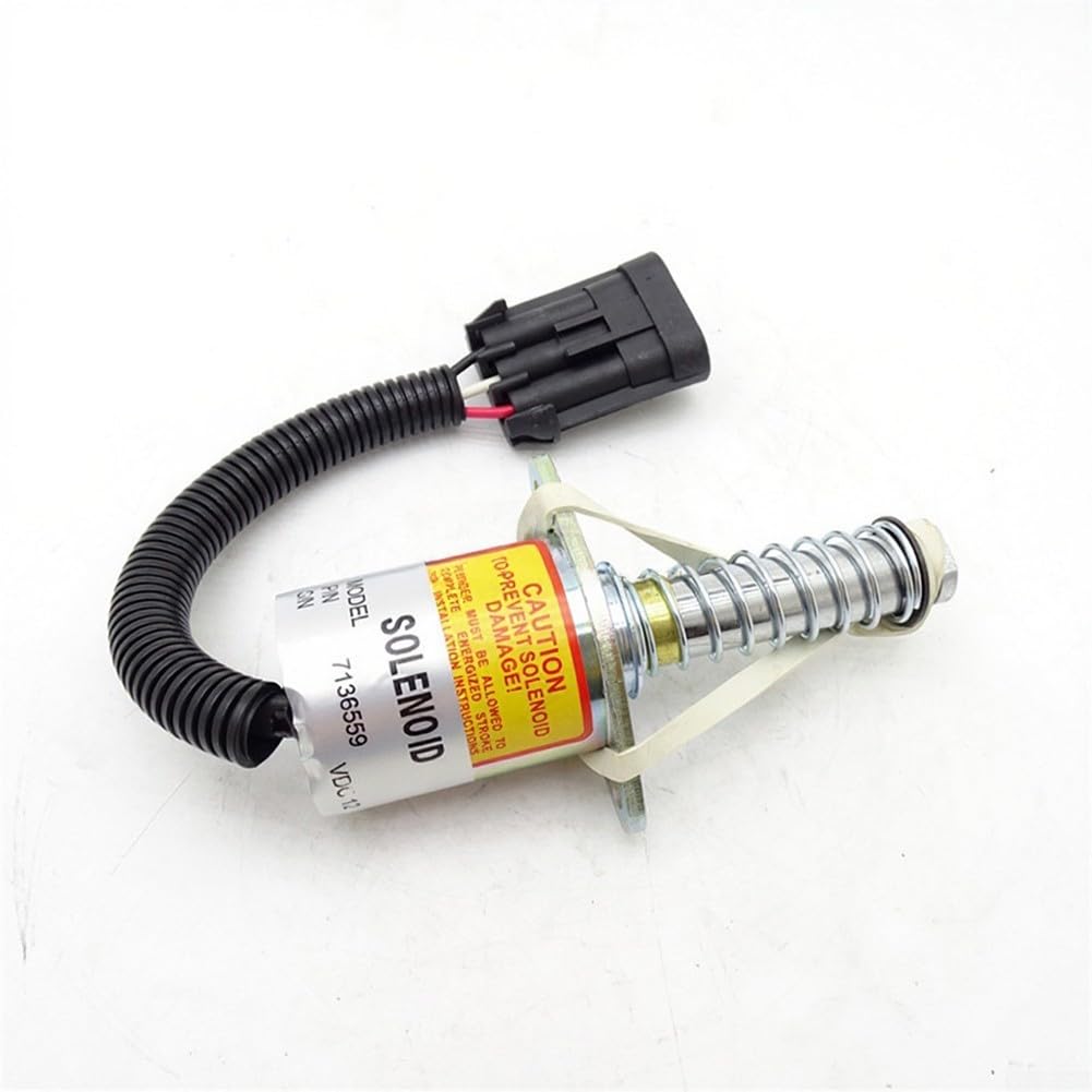 Électrovanne 7136559 - Solénoïde d'arrêt 12 V - Pour chargeur compact Bobcat S550 S160 S130 S750