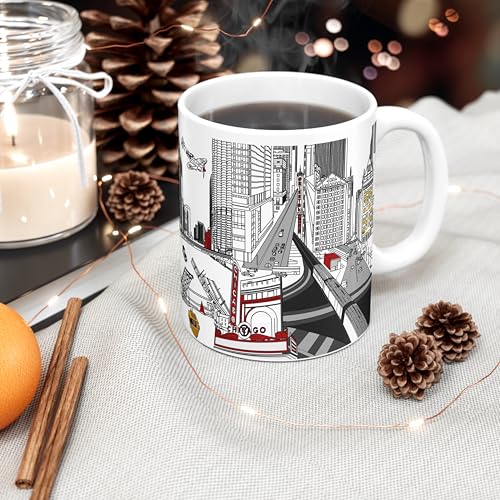 Taza de cerámica con diseño Chicago Skyline 11oz miniatura 5
