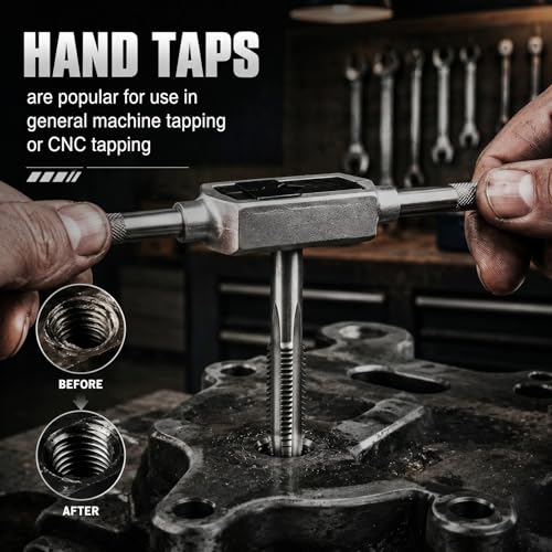Image of Gisafai 3 Pcs Hss Tap Set Taper Plug and Bottoming Hand Taps, 5 /16 inch-18