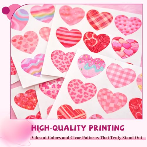 Autocollants cœur imperméables et réutilisables de 3 cm pour scrapbooking