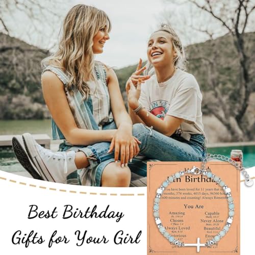 Image of Religious Cross Bracelet for Women Girls, Christian Gifts for Daughter Granddaughter Sister in Christ Friend Niece on Birthday Christmas Easter Valentines Day Graduation