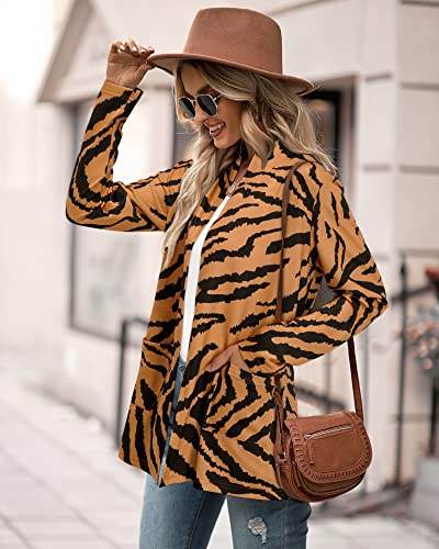 Image of ULTRANICE Cardigan Sweaters Womens Fashion 2024 Trendy Lightweight Long Sleeve Casual Knitted Cardigans Sweater Tops Clothes Outfits with Pockets(Leopard W,M)