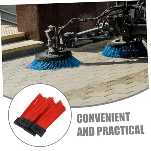 HOODANCOS 4個 頑丈鋼線付プッシュほうき交換用ヘッド 清掃車対応多用途掃き掃除用ブラシコンパクト軽量携帯便利