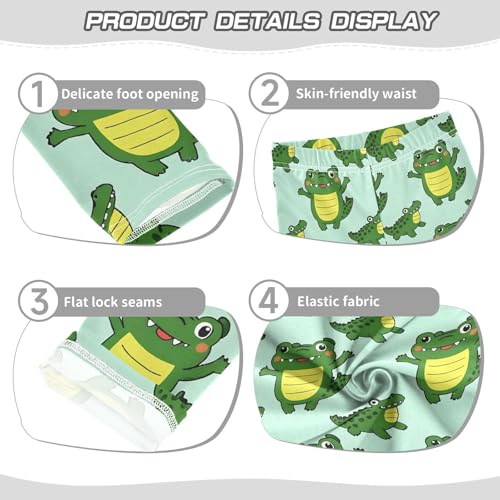 Crocodile Cartoon Pattern Girls Leggings Soft Stretch Workout Yoga Dance Pants for Kids Casual Tights3