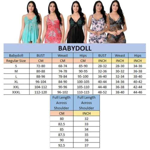 Image of Women`s Sheer Net Lace Polyester Solid Plain Slip Babydoll Lingerie Deep V Neck Long Night Gowns Dress with G-String Panty S-3XL