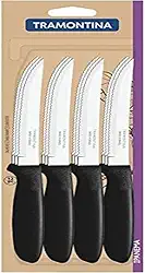 Conjunto De Facas Para Churrasco Tramontina Leme Com Lâminas Em Aço Inox E Cabos De Polipropileno Preto 12 Peças