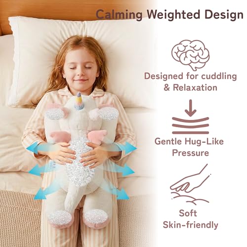 Image of Niuniu Daddy 25 inch 5 lb Weighted Unicorn Stuffed Animal for Adults Kids, Giant Large Plush Toy, Soft Body Pillow for Sleeping, Huggable Gift for Everyday Comfort