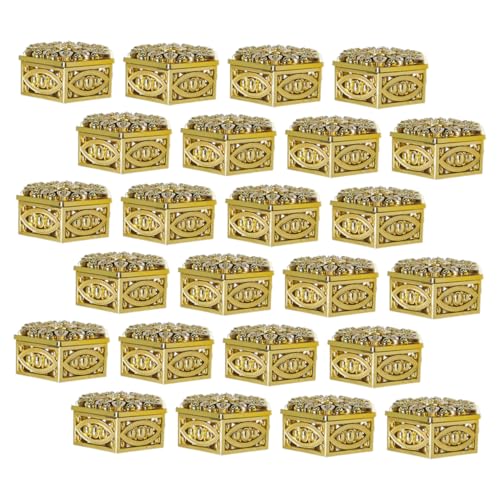 OUNONA Cajas De 24 Piezas Embalaje De De Candy Box Tarros De Dulces Para Buffet De Dulces Decorativo Cajas De Favor De La Boda Contenedores El Plastico Golden