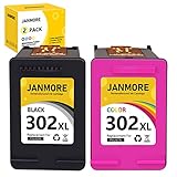 JANMORE Remanufactured Druckerpatronen Ersatz,für HP 302 302XL, Schwarz und Farbe Combo Pack, für HP Deskjet 1110 2130 2134 3630 3632; Envy4522 4524; Officejet 3830 3834 Drucker