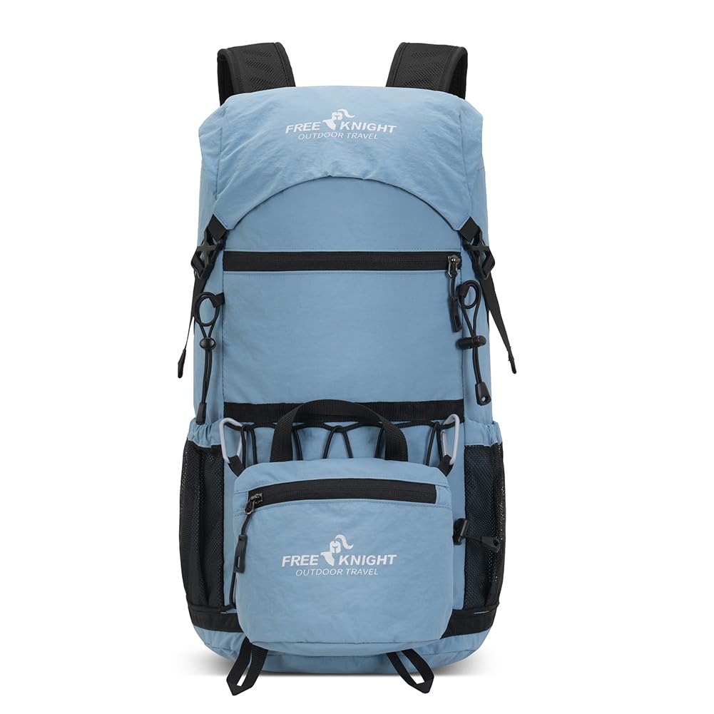 Bseash 30L Lightweight Hiking Backpack Waterproof Outdoor Sports Backpack for Cycling Climbing Skiing, light blue, 30L