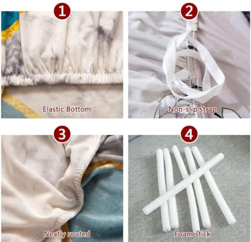 Image of GRATIFY 3 Seater Universal Elastic Sofa Cover | 360 Fully Covered Anti-Slip Washable Couch Cover Protector | 140 GSM Stretch Fit Polyester + Spandex Slipcover (180-230cm /SC-011-03)