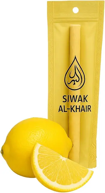 Natural Siwak Miswak Stick - Lemon Flavor, Eco-Friendly Toothbrush Alternative