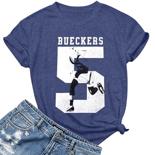 Basketball Shirt for Women Bueckers Fans T-Shirt Gameday Player Tee Dallas 5 Tops Basketball Lover Apparel Blue