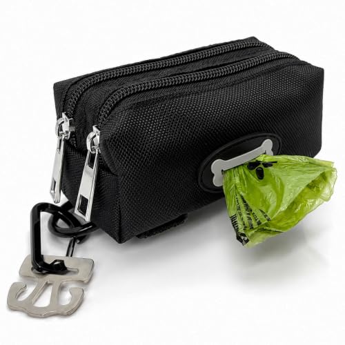TRIPOLACO Kotbeutelspender mit 2 Fächern, Kotbeutelhalter mit Metallclip