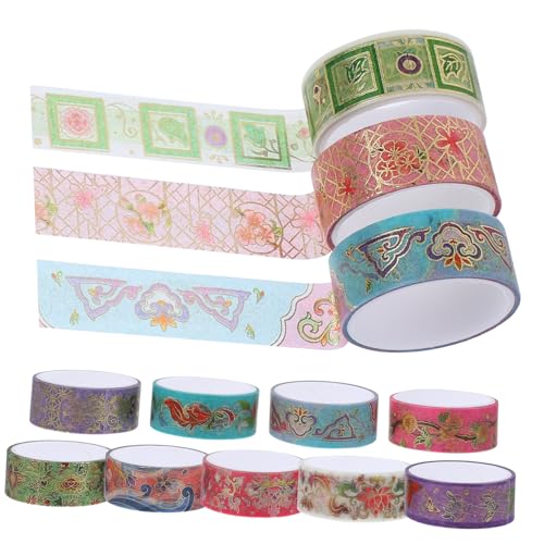 HOODANCOS 12 Rollos De Cinta Adhesiva De Papel Washi Tape, Cintas DIY Con Patrón De Fórmula Vintage Para Diario