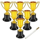COJOSQC 4 inch mini Trophies, 6PCS Trophies for Kindergarten Graduation, Bowling tournaments, Basketball Games, Kids Soccer Awards, Must Have Football Party Favors, Plastic Trophy.