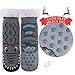 SDBING Kids Fuzzy Slipper Socks Boys Girls Soft Cozy Fluffy Grips Socks Winter Warm Non Slip Christmas Socks (4-7 Years, Grey Crocodile)