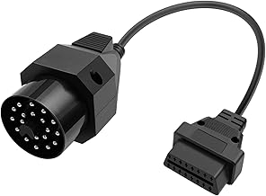 20 Pin to 16 Pin OBD2 Adapter Cable, OBDII to 16 Pin Extension Cable Plug, OBD2 Diagnostic Adapter Suitable for E36 E38 E39 E46 E53 X5 Z3 Old Models Fault Detection Tools