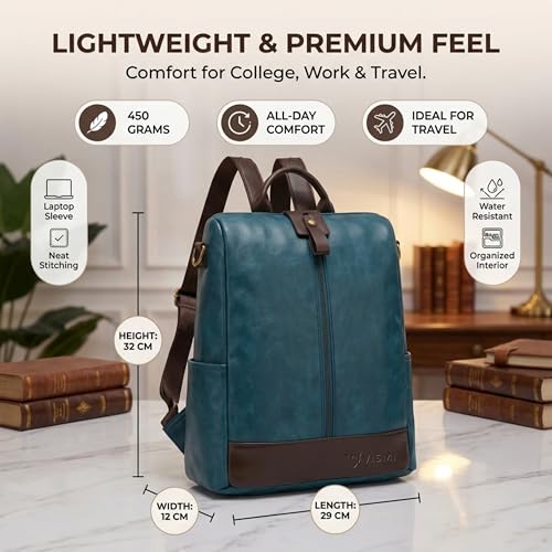 Image of VISMIINTREND Backpack for Women | Stylish Vegan Leather Backpack Bags for Women | College Bag for Girls | Office, Travel & Daily Use
