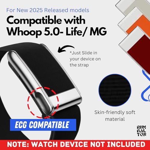 Image of Hydra Soft Wrist Strap for Whoop 5.0 One /Peak /Life MG Band Strap - Durable, Adjustable Fitness Tracker Strap | Breathable, Comfortable Bands for Workout, Sleep, and Health Monitoring (Device Not Included)