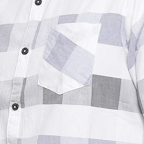 Image of CAHOOT Cotton Men Checkered Multicolour Button Up Collared Shirt for Casual Wear Crafted with Regular Sleeve Comfort Fit High Performance Everyday Large