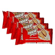 Britannia Tiger Glucose Biscuits Family Pack 1.76oz 50g - Healthy & Delicious - Kids Breakfast & Tea Time Snacks Pack of 4
