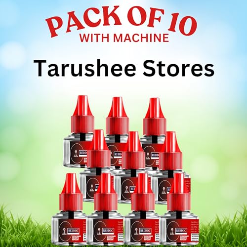 Image of RED Herbal Mosquito Repellent Refill -Natural Protection Against Dengue & Mosquitoes | Mosquito Repellent GREEN (PACK OF 10) Refill + Machine