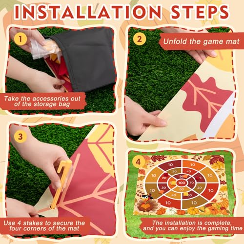 Arrowbash Fall Thanksgiving Bean Bag Toss Game for Kids & Family, 4.9ft - image 3