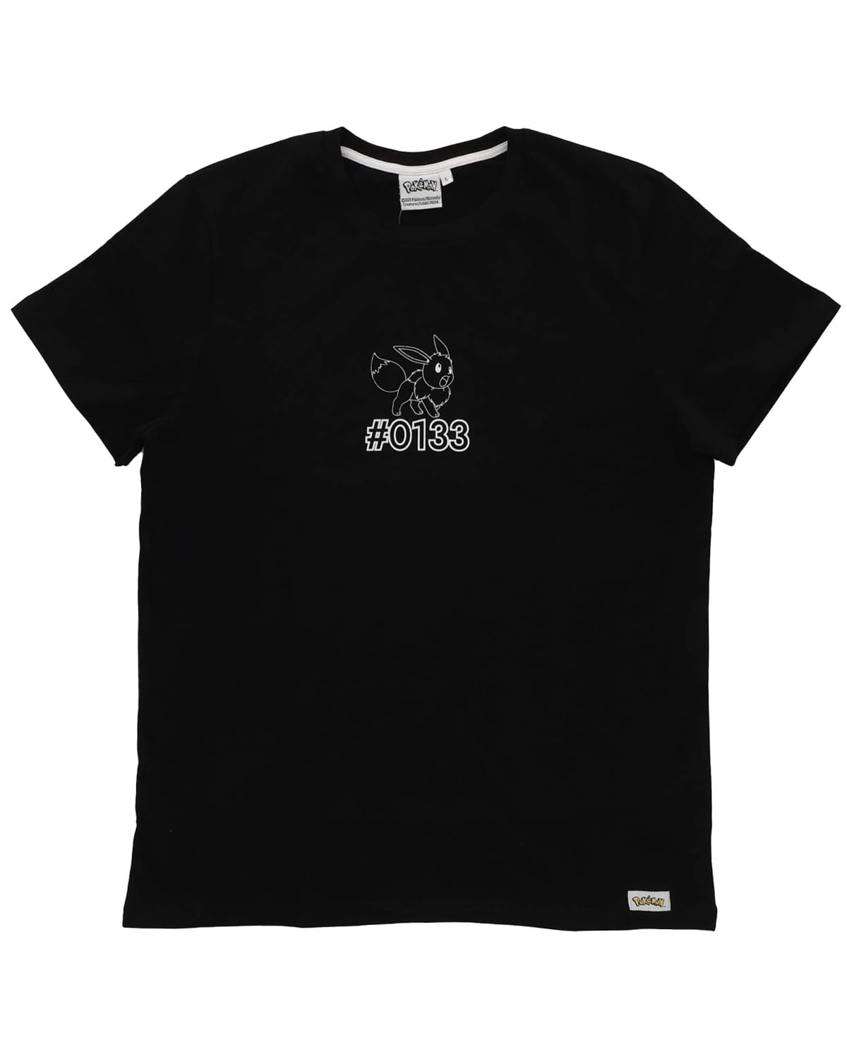 SAHINLER créateur d'univers Pokémon Adult Short-Sleeve T-Shirt with Eevee Prismatic Evolutions Printed on the Back - 100% Cotton (UK, Alpha, M, Regular, Regular, Black)