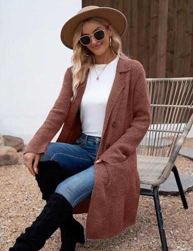 Image of CiCiBird Women Fall Long Cardigan Sweater Trendy Knit Jacket Coat Dressy Blazer Coatigan