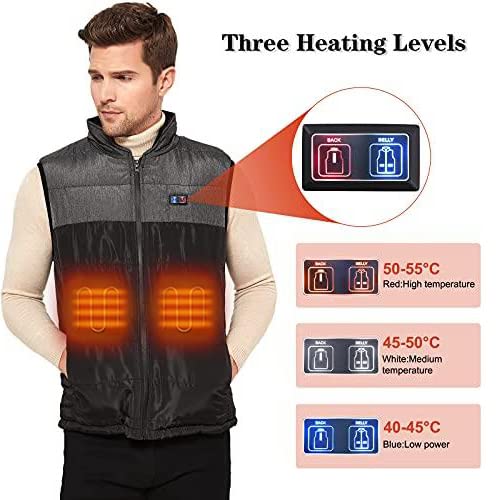 image for JOYTEK 2023 Upgraded Heated Vest for Men Women, Mens Double Switch Hea