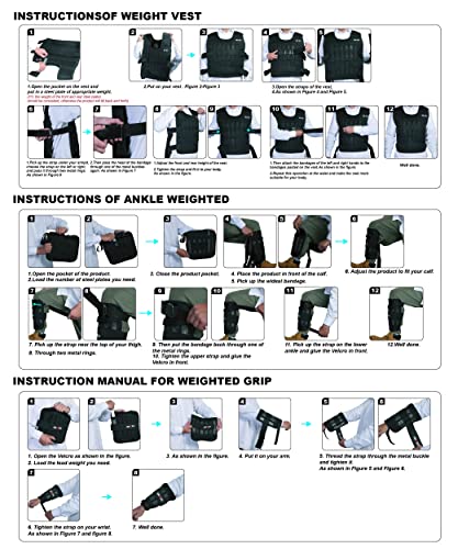 image for LEKÄRO Adjustable Weighted Vest Set with Arm Weights and Leg Weights,