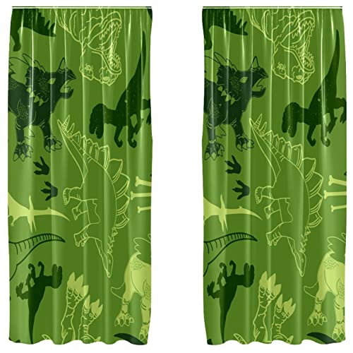 Cortinas opacas dinosaurio camuflaje juveniles para dormitorio infantil 2