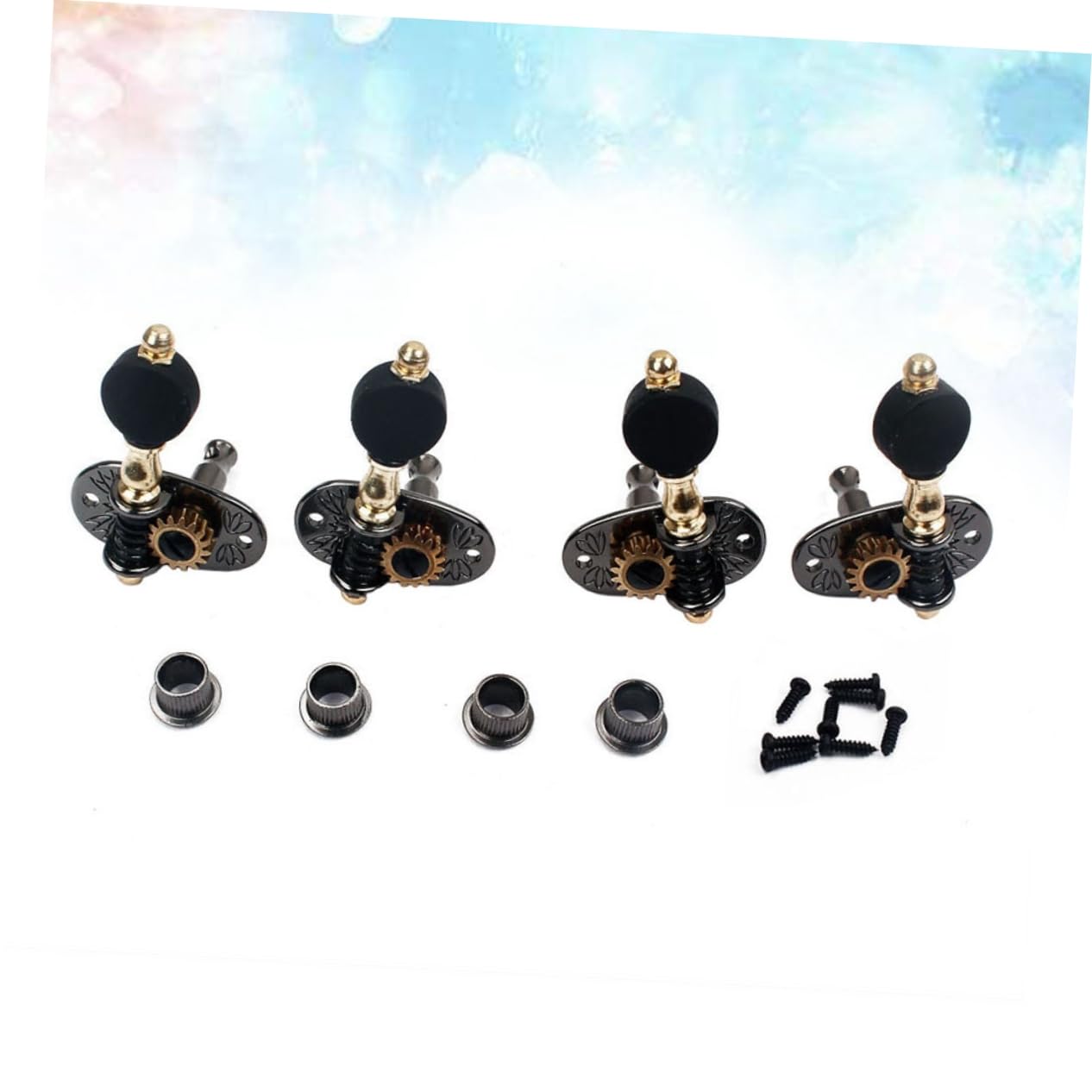 4 Piezas Afinación Ukulele Izquierda y Derecha con Botones de Plástico Vintage y Férulas Accesorios de Reemplazo Afinar Instrumentos de Cuerda