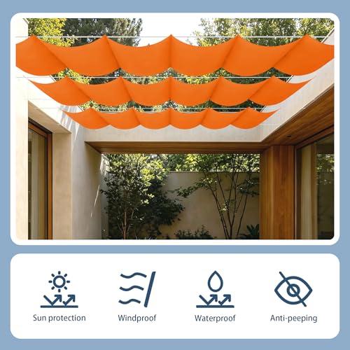 Voiles d'ombrage rétractable avec œillets toile imperméable orange anti-UV 4x3.2m