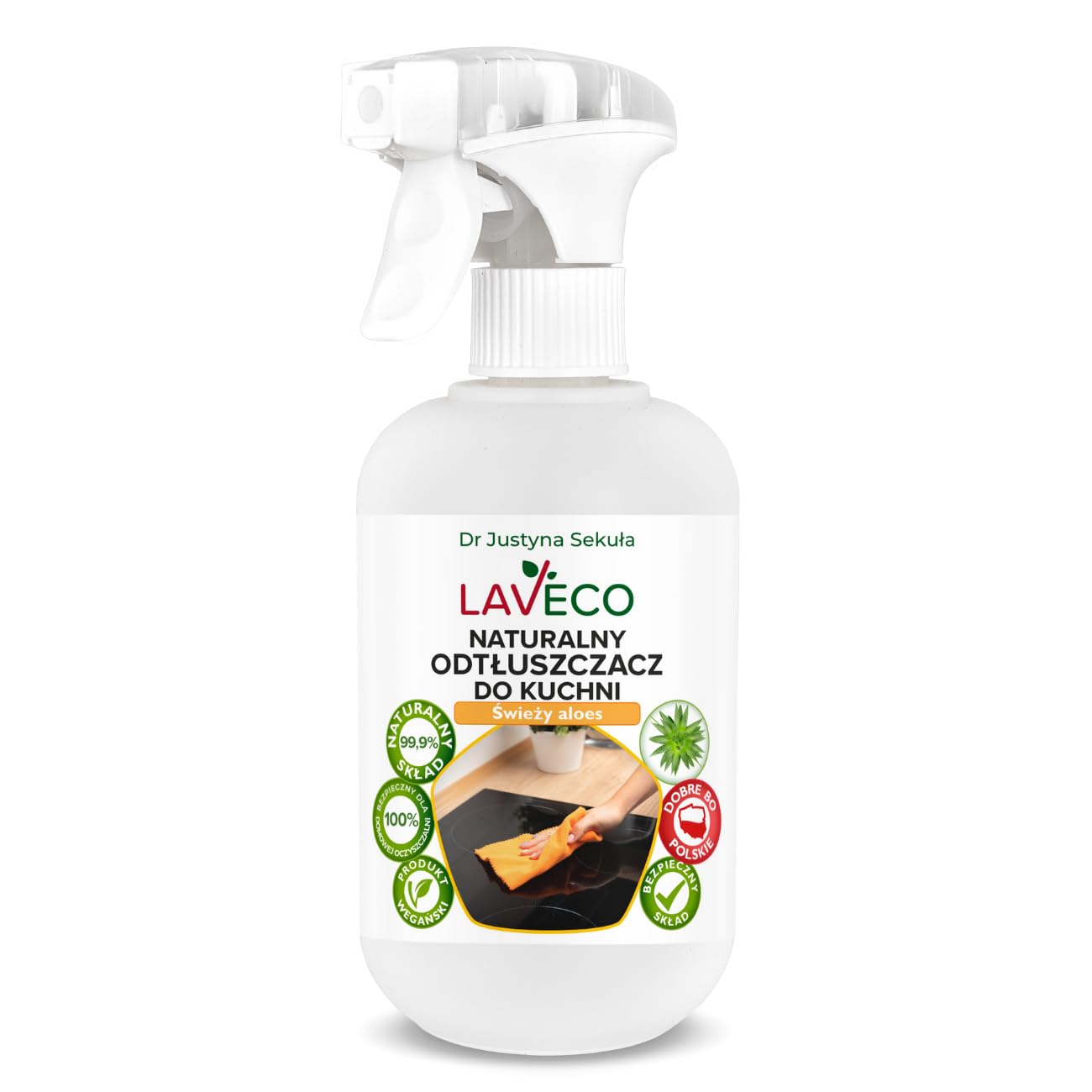Naturalny odtłuszczacz do kuchni - świeży aloes - 0,5 l