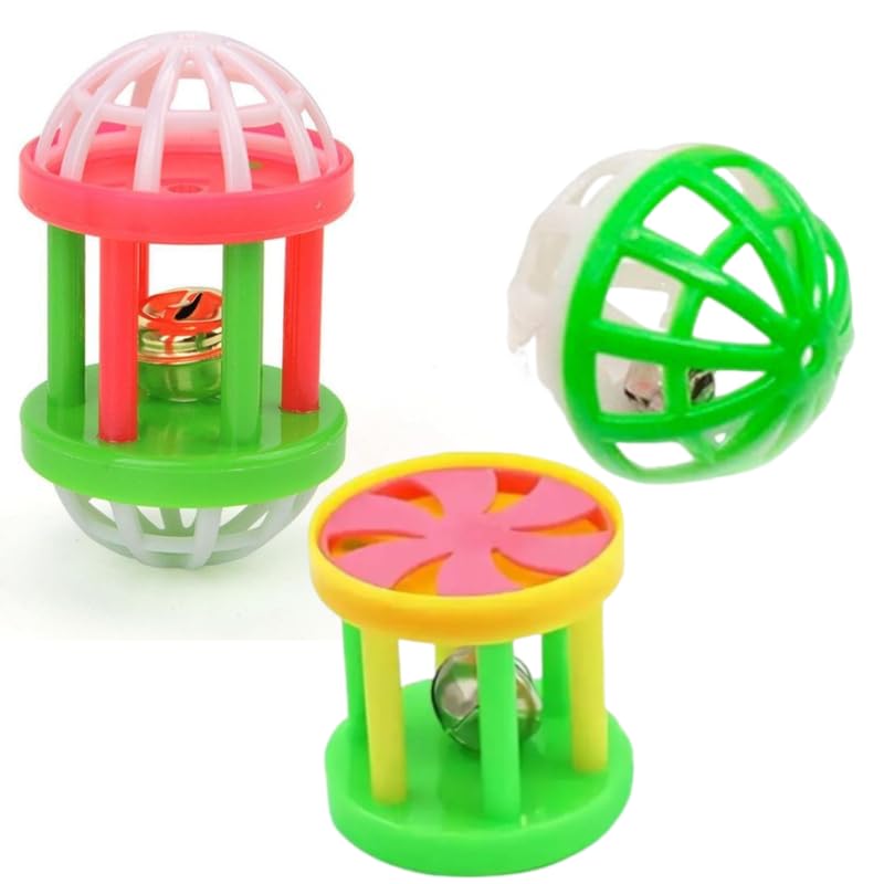 PSK PET MART Colorful Plastic Small Bell Ball Making Sound cat and Dog Toy Dumb Shape Plastic Cats Rolling Ball Toy with Bells (B0DC48V5B6) Amazon Price History, Amazon Price Tracker