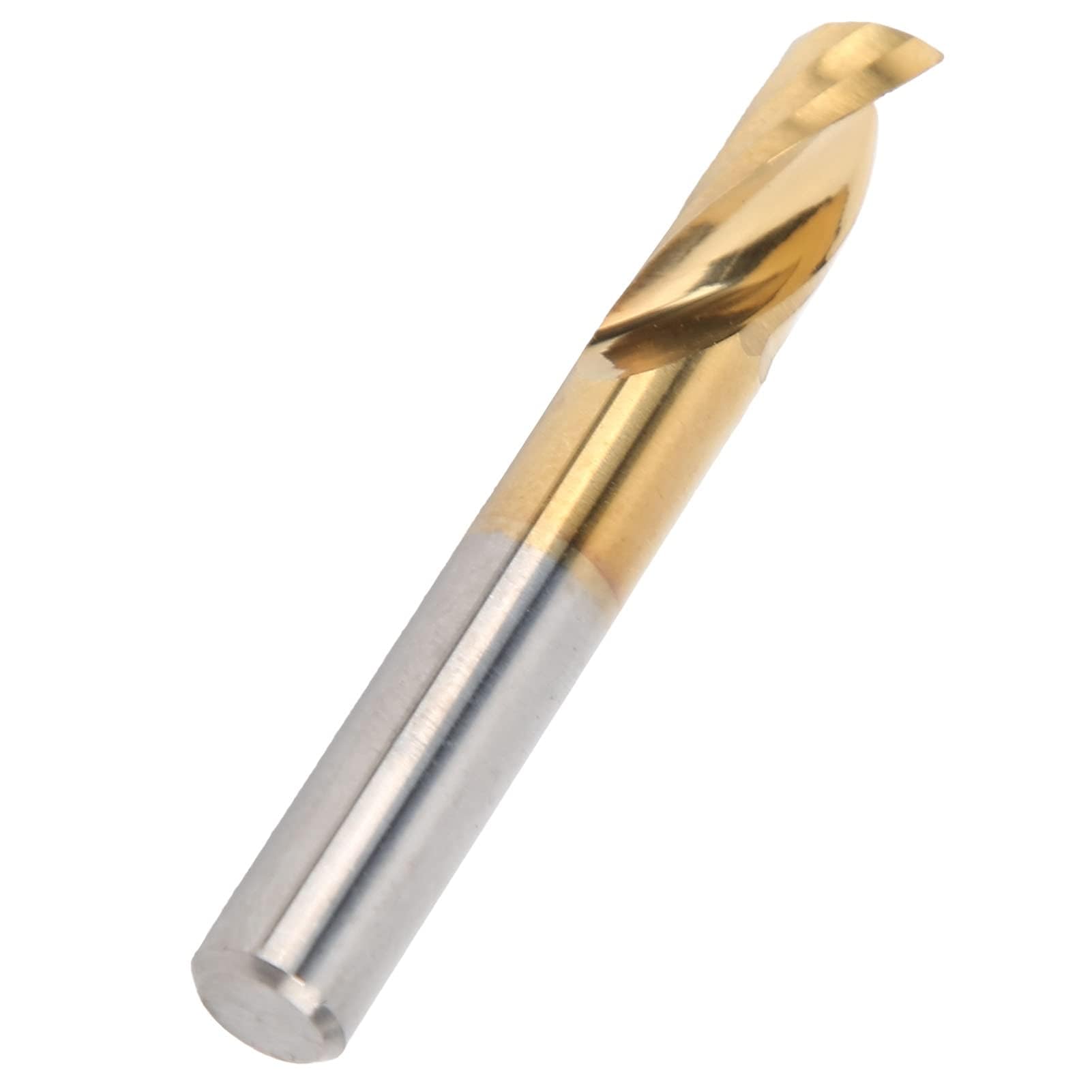 5 brocas de fresado CNC de 1 flauta en espiral con revestimiento de titanio, fresa de acero de alta velocidad, 6 x 12 x 50 mm, broca de fresado de carburo para corte