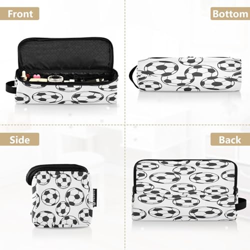 Bolso organizador de viaje y tapete resistente al calor para herramientas de cabello Cartoon Football miniatura 5