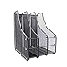 Scatola di archiviazione per ufficio 3 griglia Metallo Ferro File Holder File Shelf Desktop File carrello File Shelf File Colonna multipla Scopo carta Desktop ( Color : Black , Size : 35.5x28x24cm )