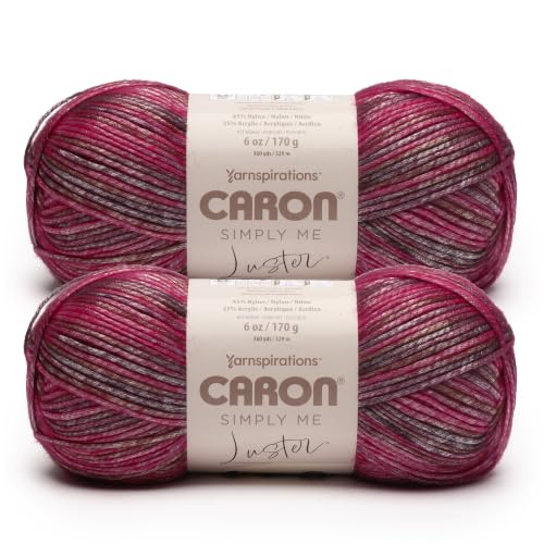 Image of Caron Simply Me Luster Yarn for Crocheting Soft, Rose Garden, 2-Pack