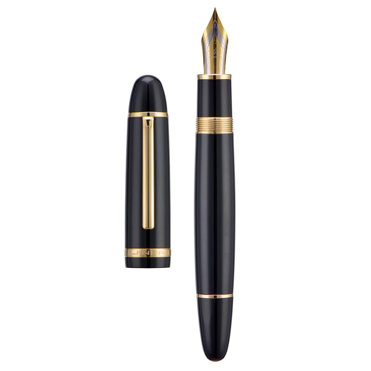 Jinhao X169 Oversize Metal Fountain Pen #8 Fine Nib Fired Red Gold Trim