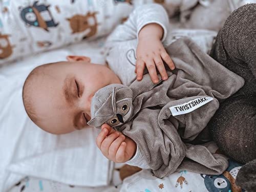 Doudou Peluche Twistshake Hibou - Mouchoir Doux En Polyester 19x12cm Pour Bébé