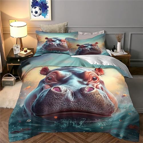 Housse de couette Vache des Highlands parure de lit 200x200 imprimé 3D microfibre résistant