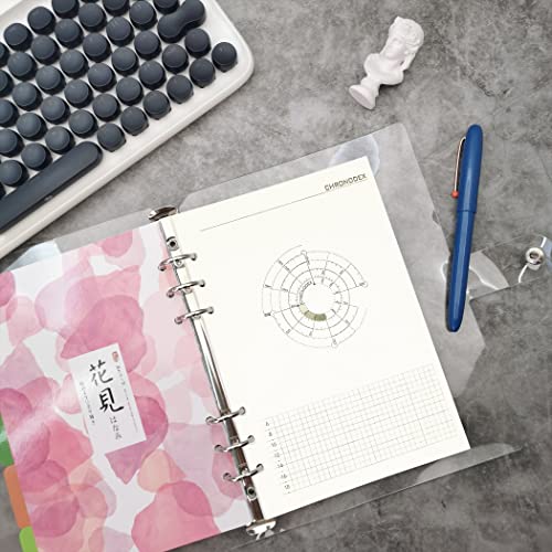 Image of Zelten Loose Leaf Punched Paper Refills Paper for 6 Hole Binder Personal Organizer Diary Notebook Refillable Planner (Time Chart,A5 /6 Hole)