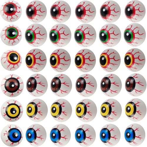 Yoohua 48Pcs 33Mm Halloween Eyeballs Plastic Half Eyeballs Spooky Scary Horror Props For Halloween Trick Or Treat Party Cosplay