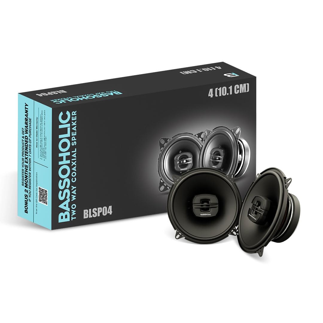 4" (10.1cm) Two-Way Coaxial Car Speakers | Powerful 90dB Audio Output | 25mm Tweeter | 4 Ohm Impedance | Universal Car Fit | Premium Build Quality | High Bass Performance | 1-Year Warranty-picture-28