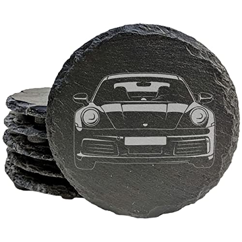 Porsche 911 Coasters - Round Slate - set of 6